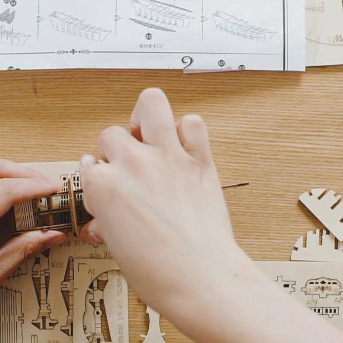 Hands Craft - Wholesale Puzzle - Kids - 3D Laser Cut Wooden Puzzle: Sailing Ship4