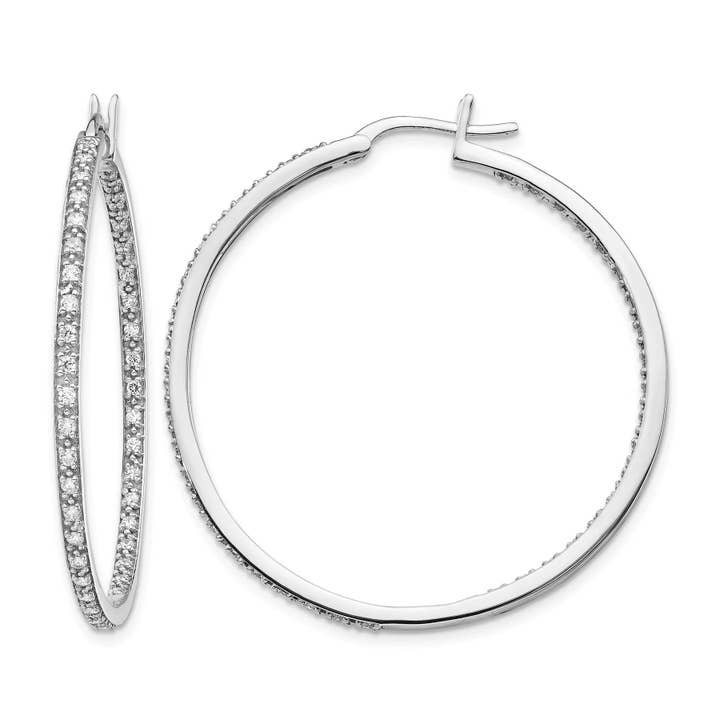 14K Gold Lab Grown Diamond In and Out Hoop Earrings 0.5 Ct for wholesale by Fine Diamond