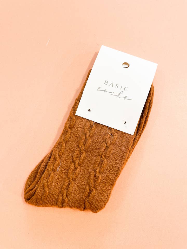 Angels Whisper Accessories - Wholesale Socks - Women's - Winter Cable Woolen Crew Socks