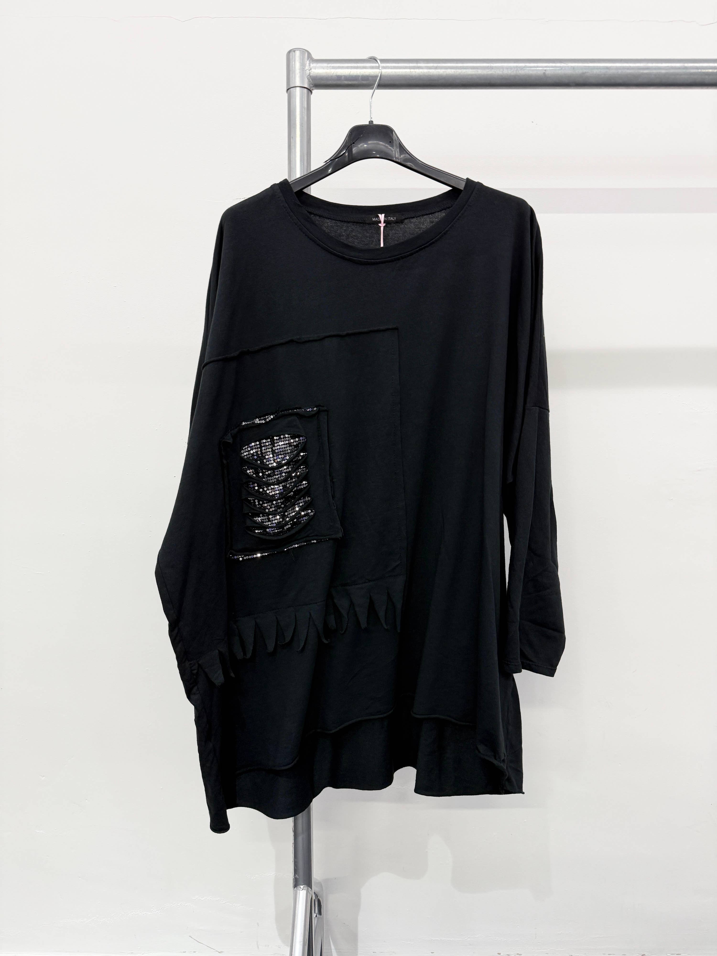 Lucy Sparks - Wholesale Tunic - Women's - Pure stretchy cotton plus size raw edged top with distressed3