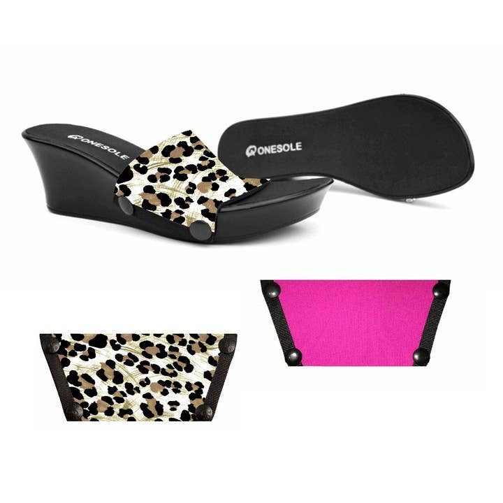 Onesole - Wholesale Wedges - Women's - Elegance Leopard Pink Set