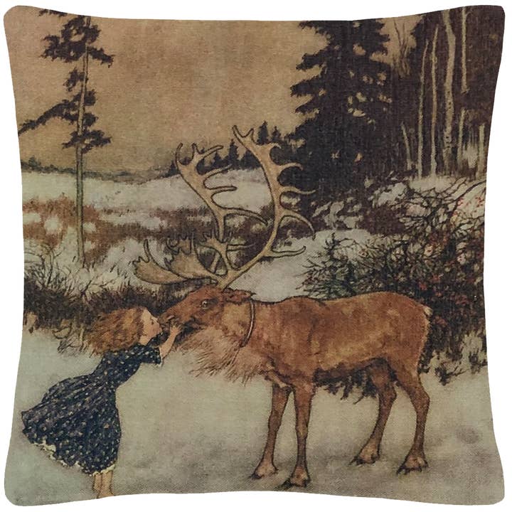 Cojín Gerta/Reindeer con relleno para venta al por mayor de Golden Hill Studio