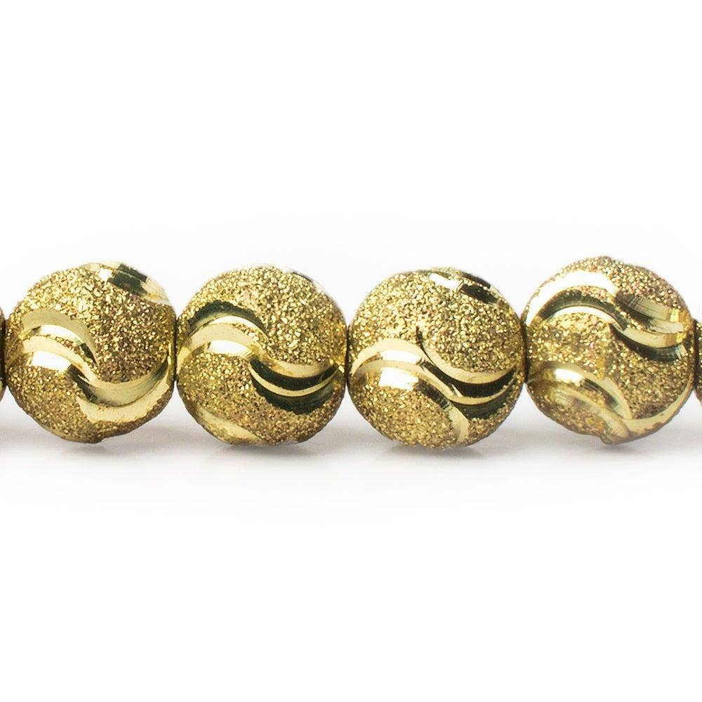 The Bead Traders - Wholesale Beads - 10mm Brass Diamond Cut Double Wave Rounds 8 inch 20 beads0