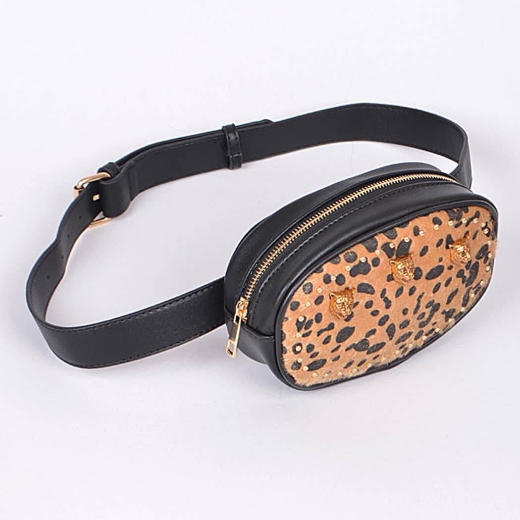 3AM BY H&D ACCESSORIES - Wholesale Belt Bag - Women's - Leopard Print Fanny Pack1