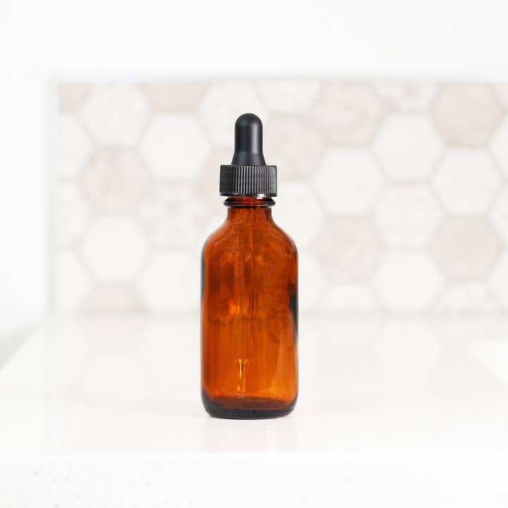 Matrix Aromatherapy - Wholesale Essential Oil Holder - 2oz Empty Amber Glass Dropper Bottle2