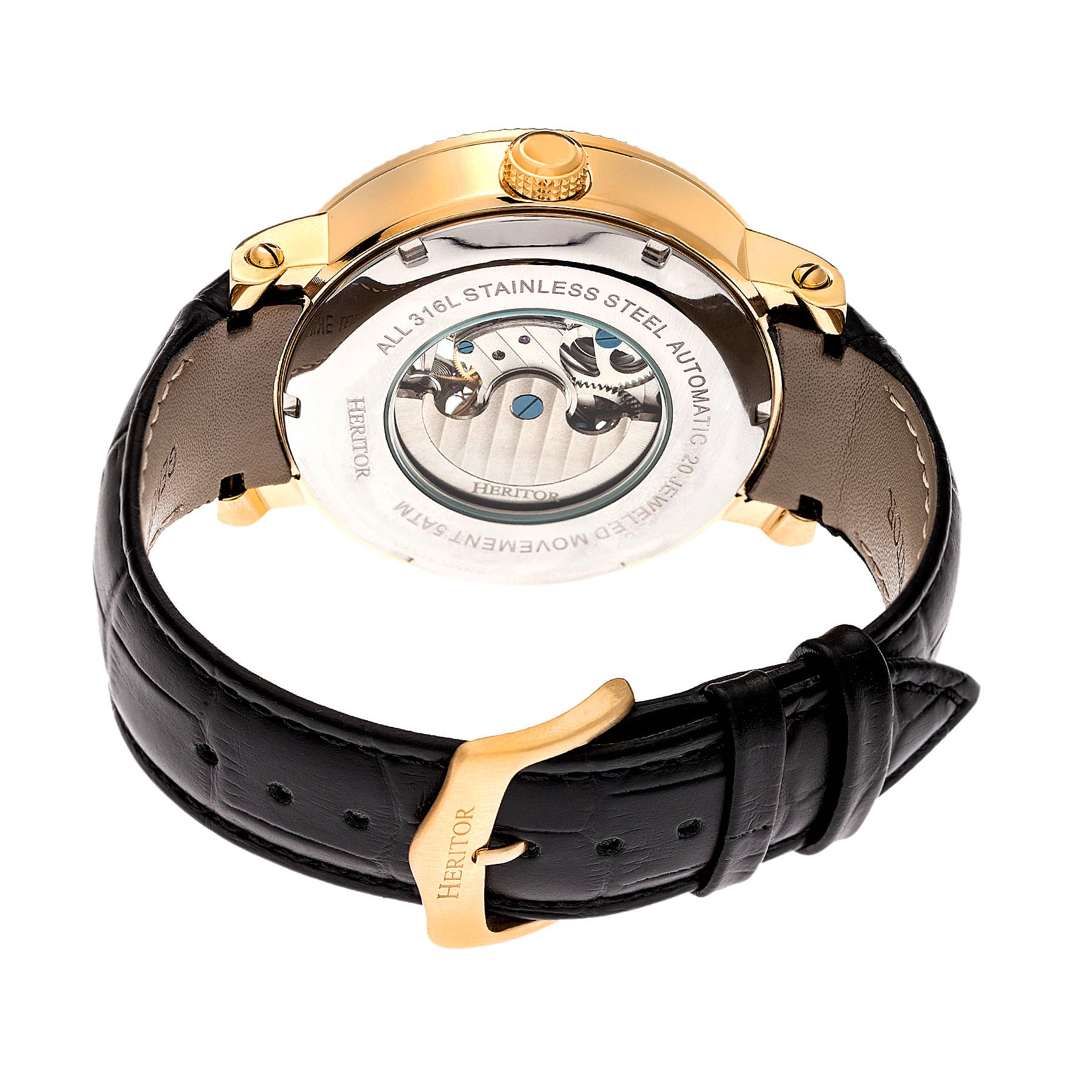 Heritor Automatic - Wholesale Polshorloge - Heren - Heritor Automatic Aries automatische horloge met skelet en leren band6