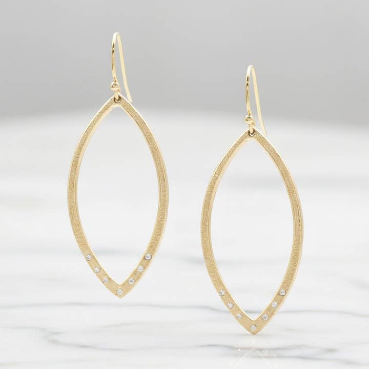 Diamond Open Pendant Earrings for wholesale by J + I Jewelry