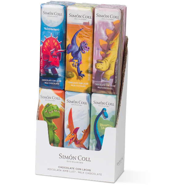 ADG Diffusion - Wholesale Chocolate Bar - DINOSAUR CHOCOLATE BAR - Display of 12 bars0
