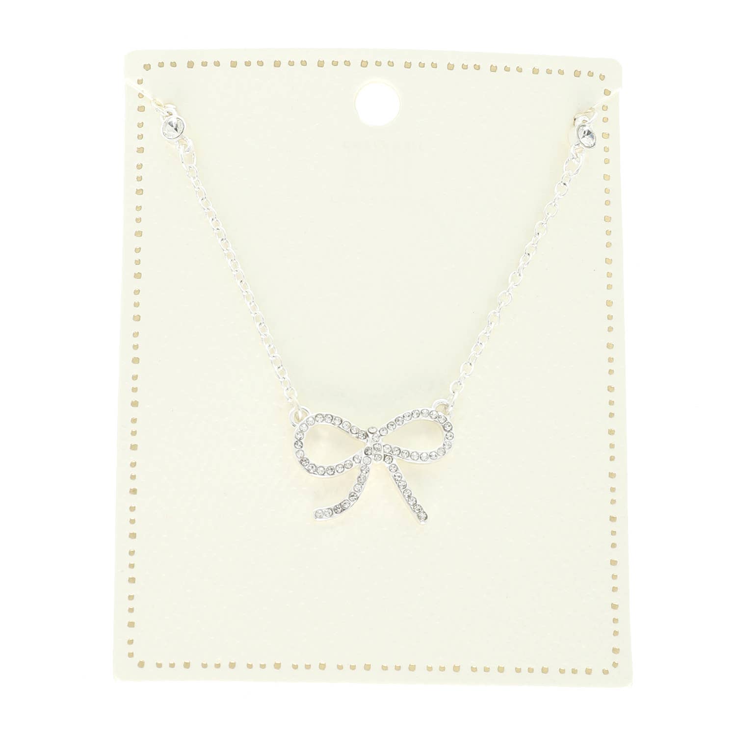 SP Sophia Collection - Wholesale Pendant/Charm Necklace - Fashion Cut-Out Bow Pendant Necklace 0