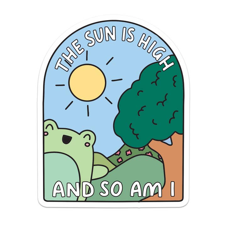 Die Sonne steht hoch und ich auch - Stoned Frog Vinyl Aufkleber für den Großhandel von Mouthy Broad