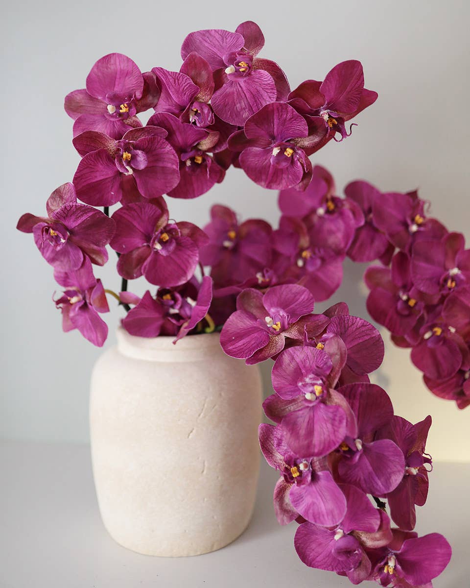 Prestige Botanicals - Wholesale Artificial Flowers - Deep Magenta Phalaenopsis Orchid 34"6