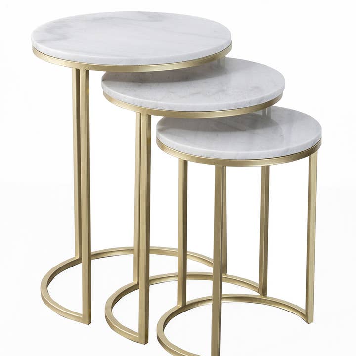 Tria 125 sidobord set av 3 vit för wholesale av Kayoom Teppiche