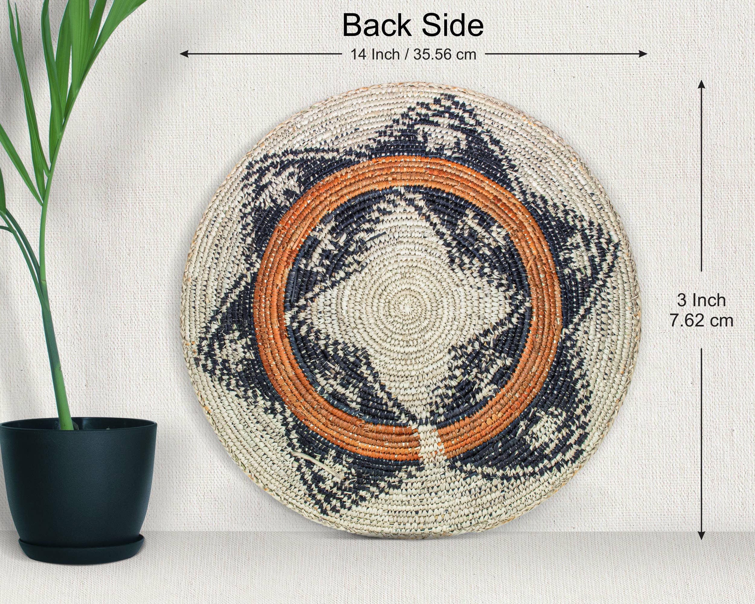 ArtisanalEmporiumLLC - Wholesale Wall Accent - 14" Handwoven Navajo Mesa Bowl for Wall Basket Decor3