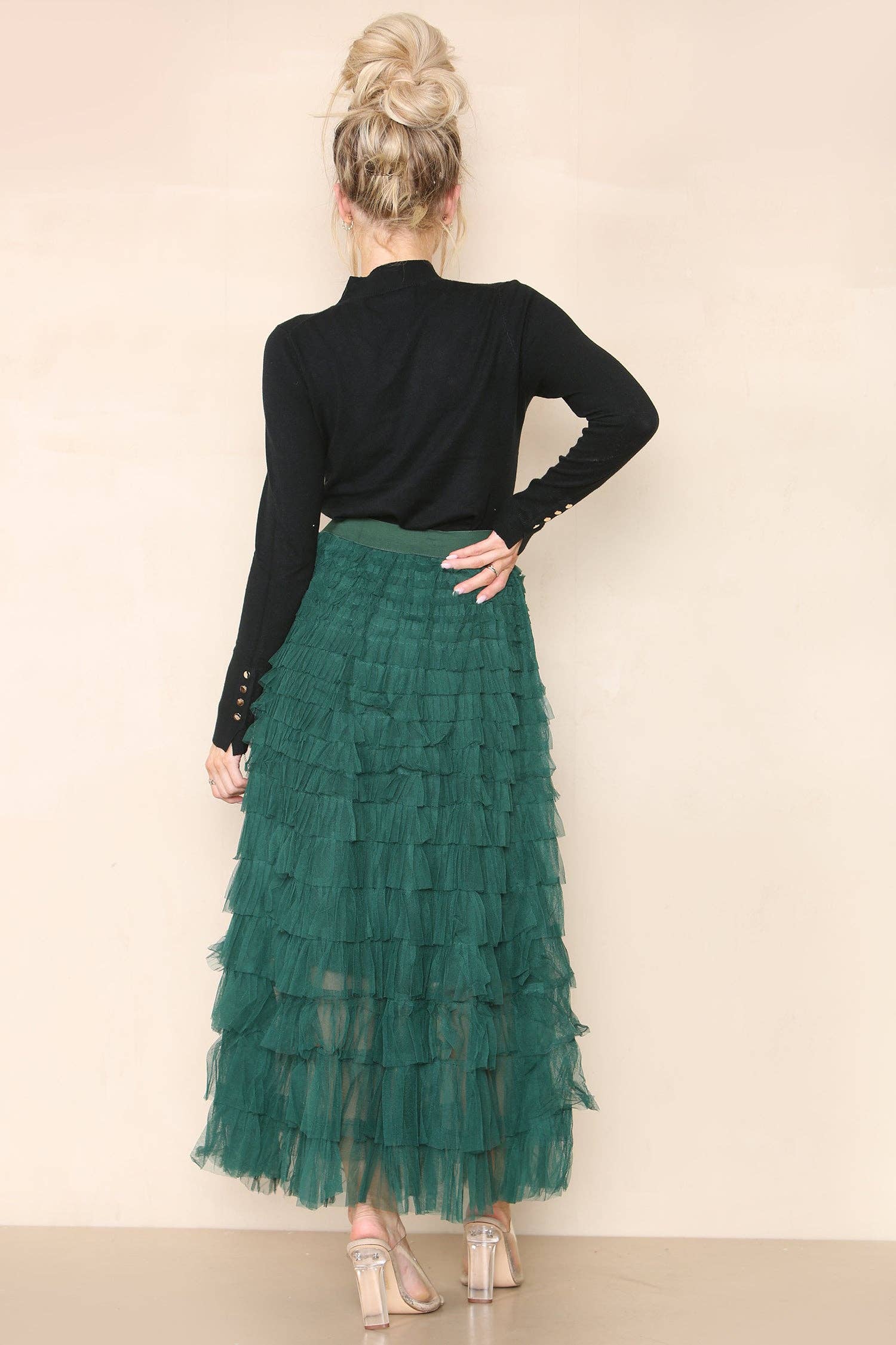 Kurt Muller – wholesale Skirt – Women’s – Tulle Frill Layered Mesh Skirt4