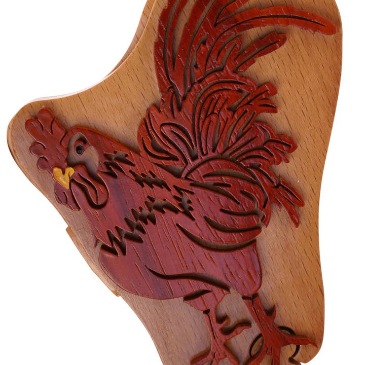 Rooster Puzzle Box for wholesale by jelly roll box