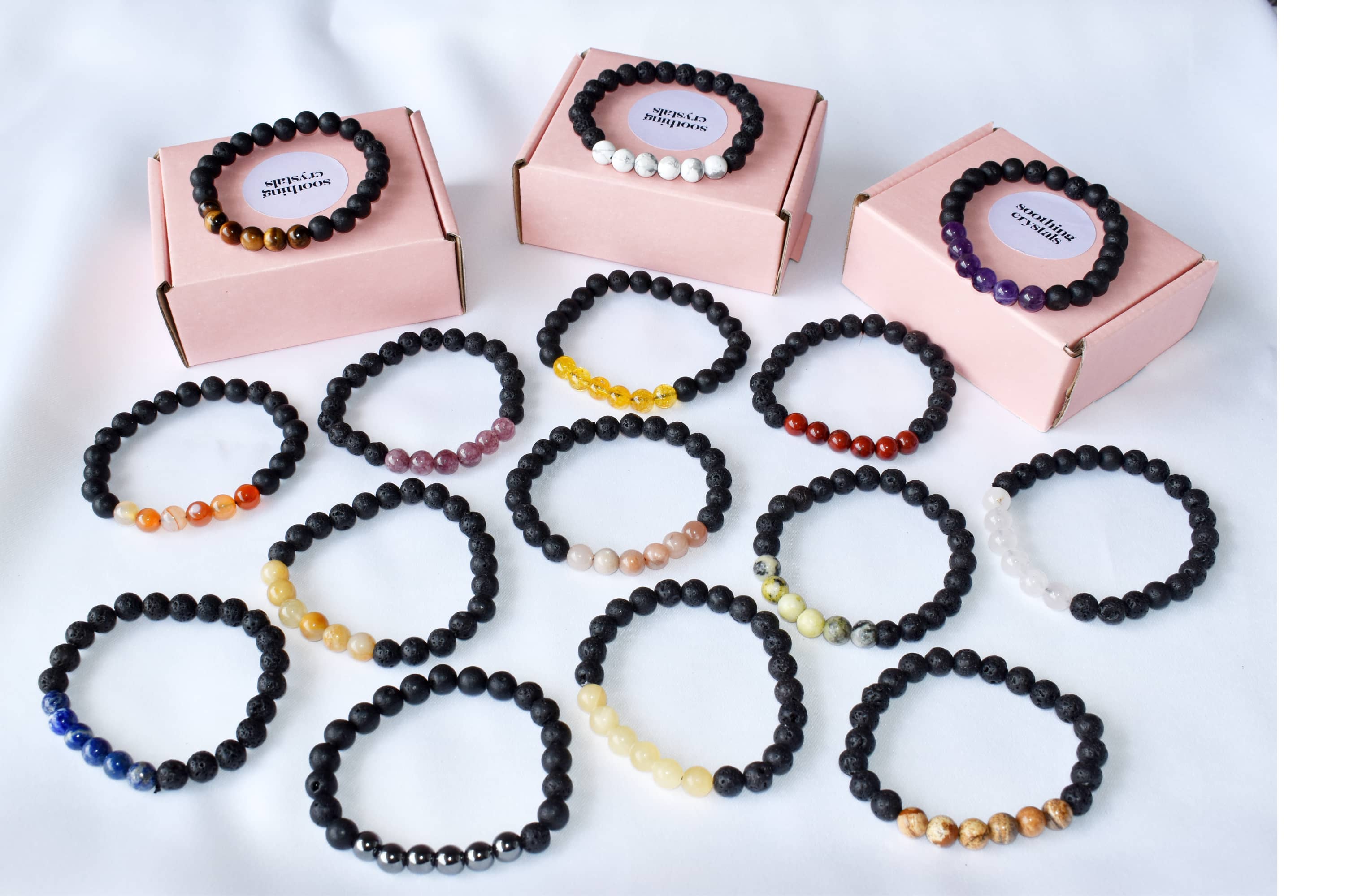 Soothing Crystals - Vendita all'ingrosso Bracciale per aromaterapia - Bracciale Diffusore | Lava con Ematite | Pietra Diffusore di Olio4