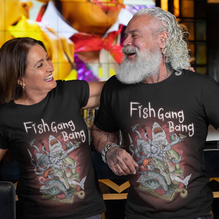 FishGangBang T-shirt for wholesale by Kitchen Bastards