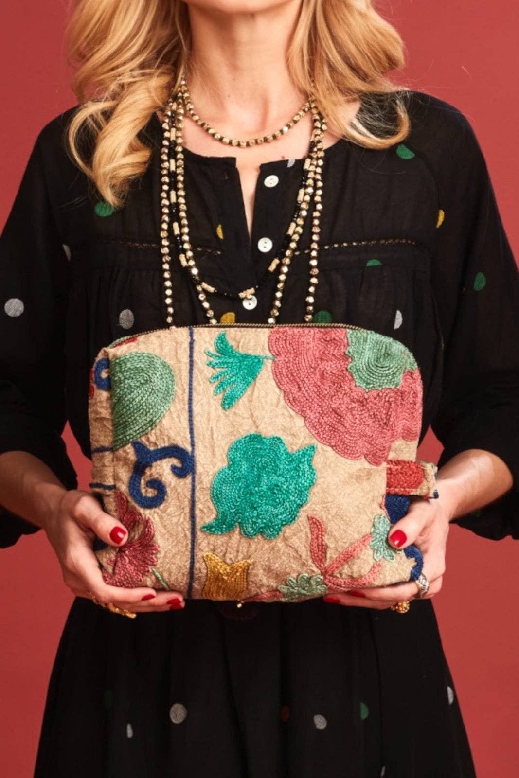 Curiosity Lab - Wholesale Makeup/Cosmetic Bag - Vanity Suzani Ochre1