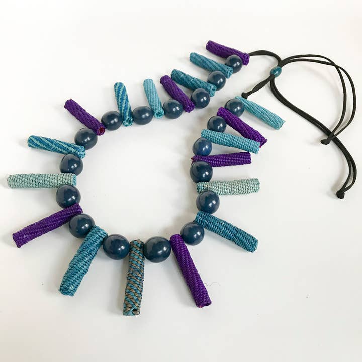 Belart Fair Trade - Wholesale Beaded/Pearl Necklace - Iraca Woven Palito & Chicon Necklace - Long