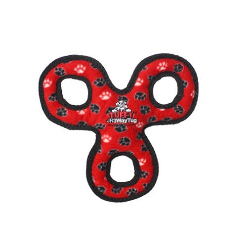 Pet Palette Distribution - Wholesale Pet Chew Toy - Dog - VIP Tuffy Jr 3 Way Tug Paw Dog Chew Toy Red 10.3"