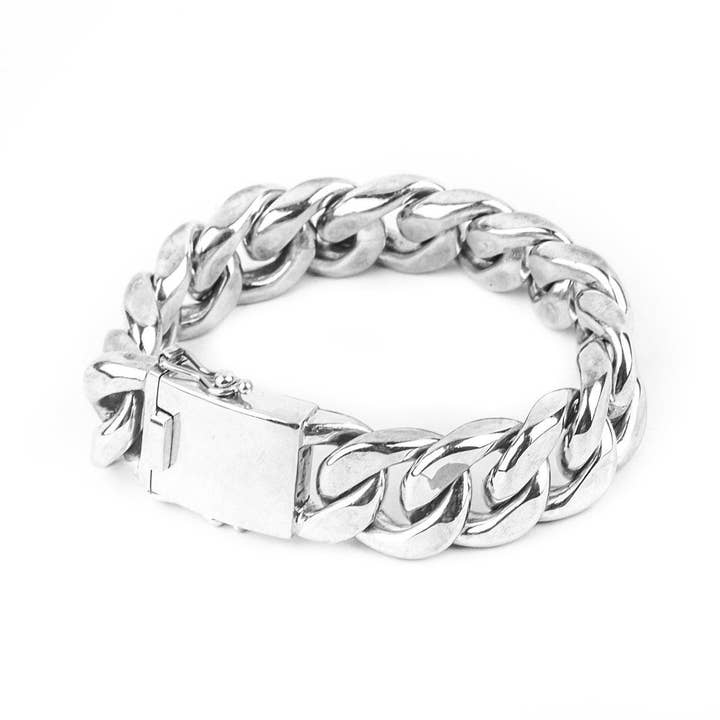 JUNGLE TRIBE – wholesale Länkar och kedjearmband – Tjock kubansk länk Silver kedja armband