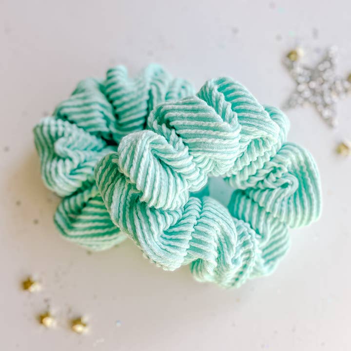 Evie Pearl Handmade LLC - Wholesale Scrunchie - Womenβs - Teal Ribbed Regular Scrunchy0