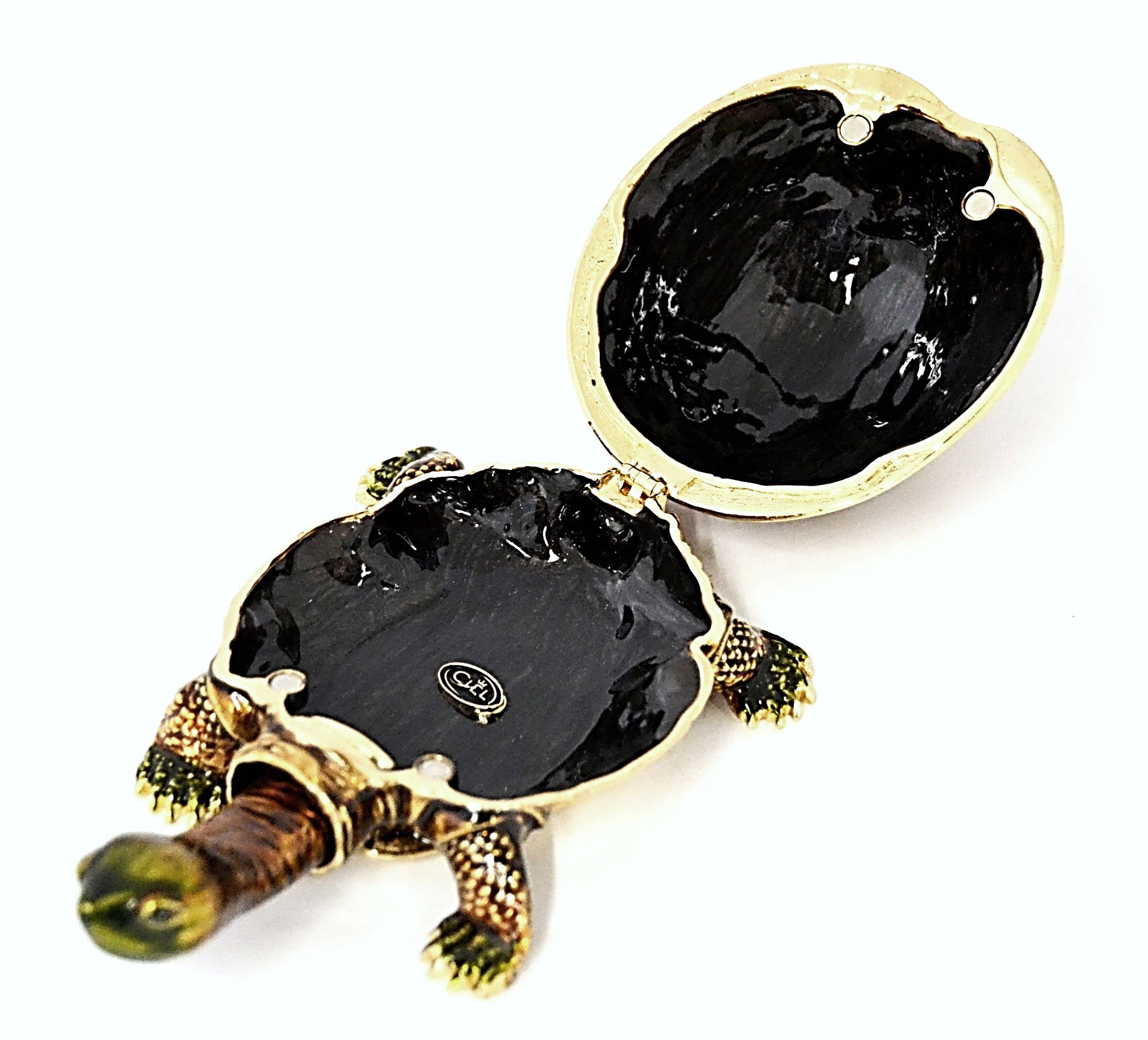 Ciel Collectables – wholesale Jewellery box/organiser – Big Turtle Trinket Box. Hand Made with Swarovski Crystals6