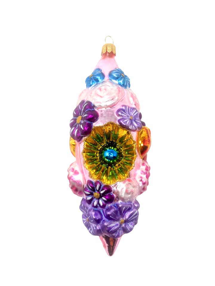 Floral Reflector Holiday Polish glazen kerstornament voor wholesale door Kenzies of London
