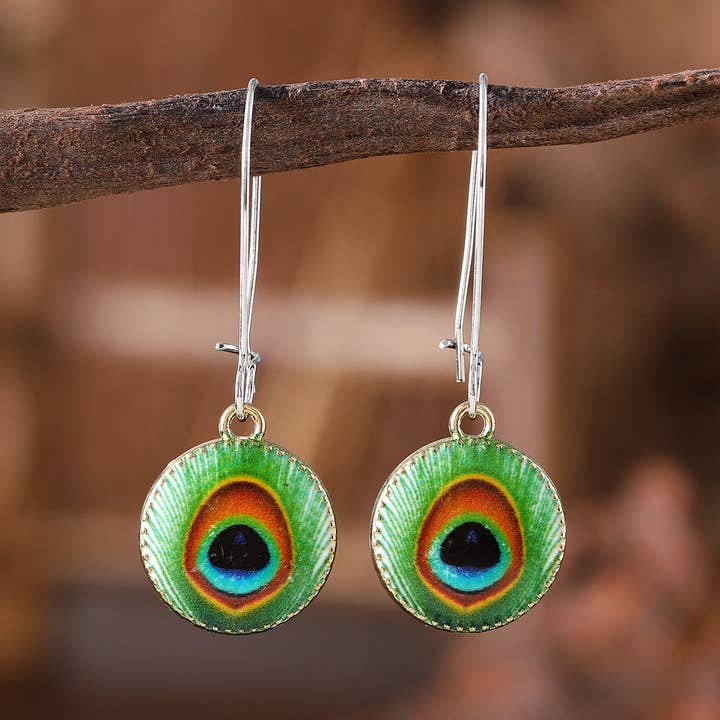 Magia Design - Wholesale Dangle Earrings - Bohemian Peacock Feather Earrings1