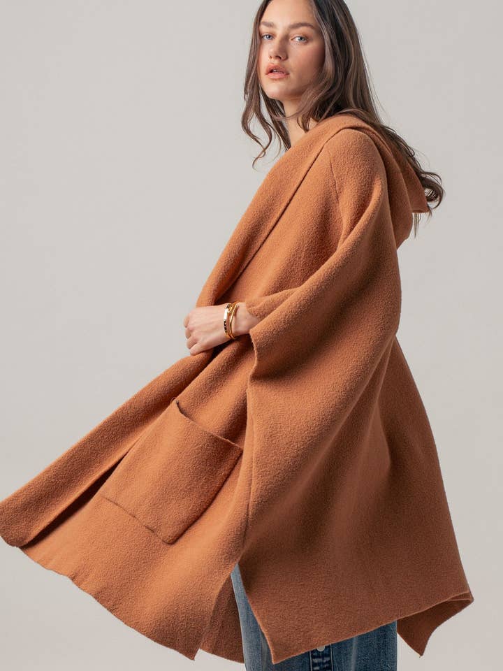 Oversized Cozy Hooded Poncho Cardigan for wholesale by Fashion Week