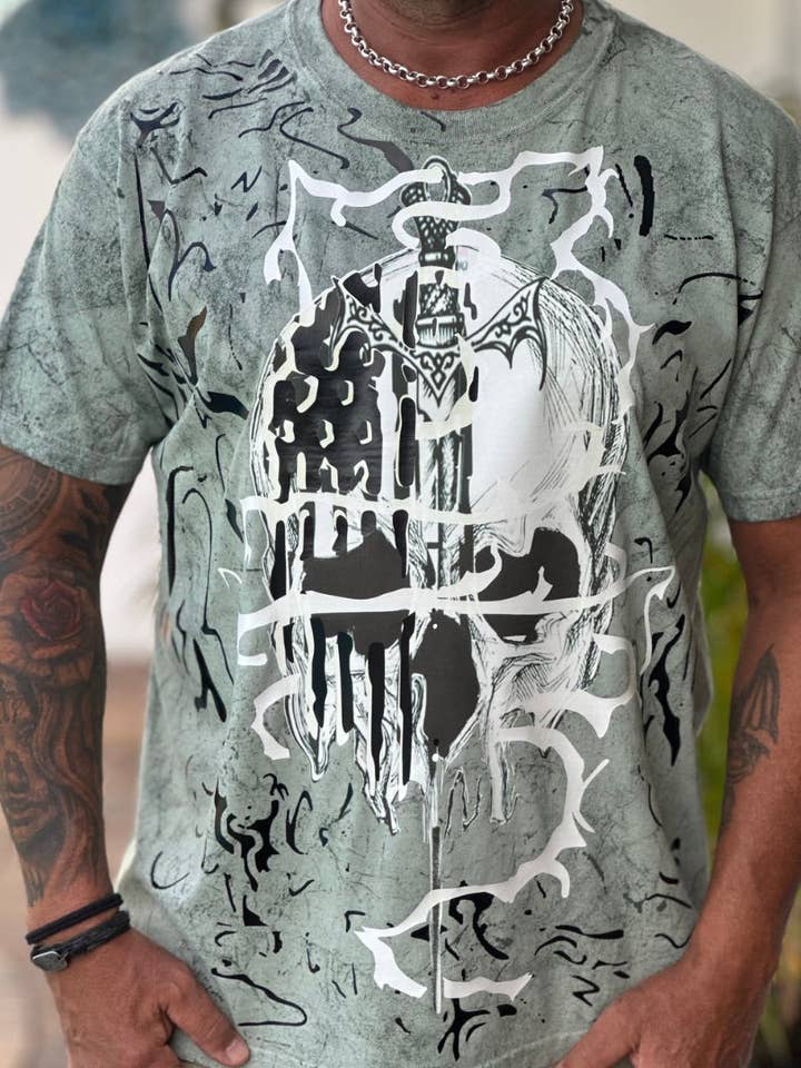 T-shirt graphique à manches courtes pour hommes DBD Patriotic pour la vente par SUXQ