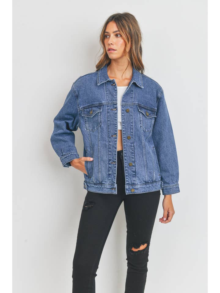 JBD – Großhandel Jeansjacke – Damen – DA650 - DK - Oversized Jacke1