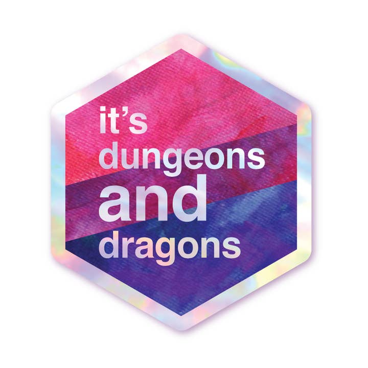 Dungeons and Dragons - Autocollant hexagonal holographique pour la vente par Schlady