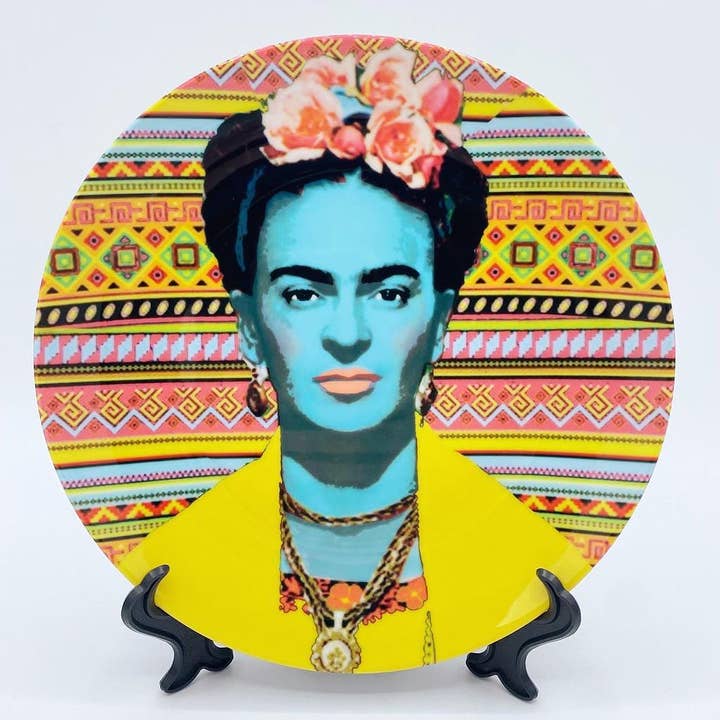 10 Inch Plate, Frida - Colourful by Wallace Elizabeth for wholesale by ART WOW