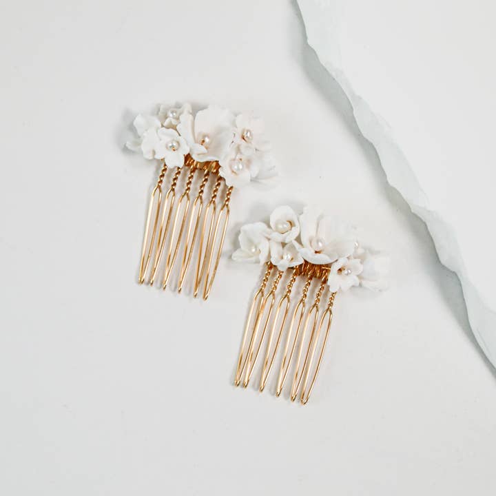 Dainty Floral Hair Comb Set for wholesale by Bespoke Bridal