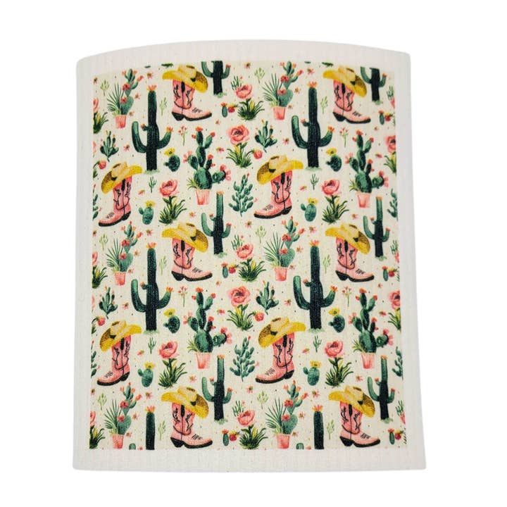 Cowgirl Boots & Hats Fun Swedish Dishcloths - Kitchen Towels for wholesale by Driftless Studios