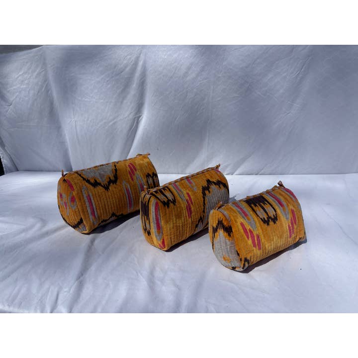Tibet Handicrafts LLC - Wholesale Travel Set - Orange Velvet 3 Piece Travel Set5