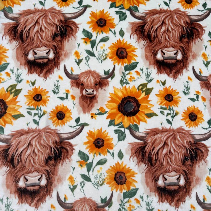 Vache Highland & Tournesols Couverture Super Douce Taille King pour la vente par Sunshine Home Textile