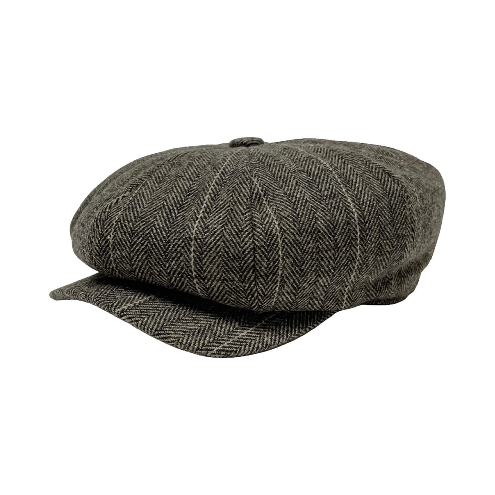 American Hat Makers - Wholesale Newsboy/Schoolboy Hat - Unisex - Wool Polyester 8 Panel Newsboy Cap- Style Argo6