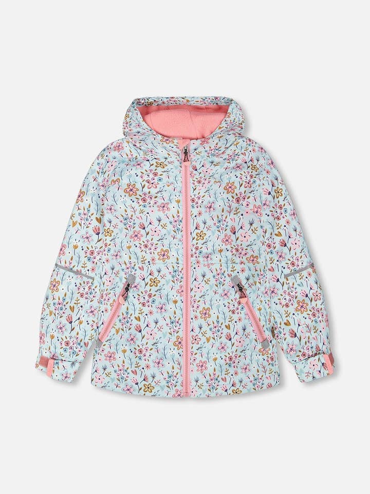 Veste mi-saison bleu à imprimé mini fleurs pour la vente par Deux par Deux