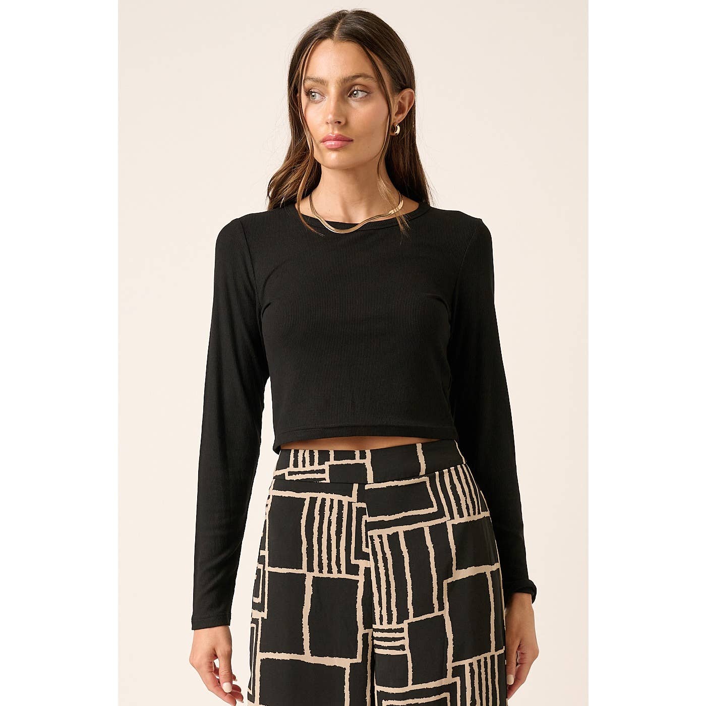 mittoshop - Wholesale Knit Top - Women's - BASIC CROP LONG SLEEVE KNIT TOP0