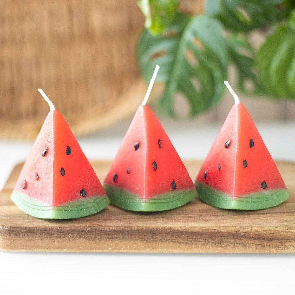 Something Different Wholesale - Wholesale Novelty candle - Set of 3 Watermelon Shaped Candles0