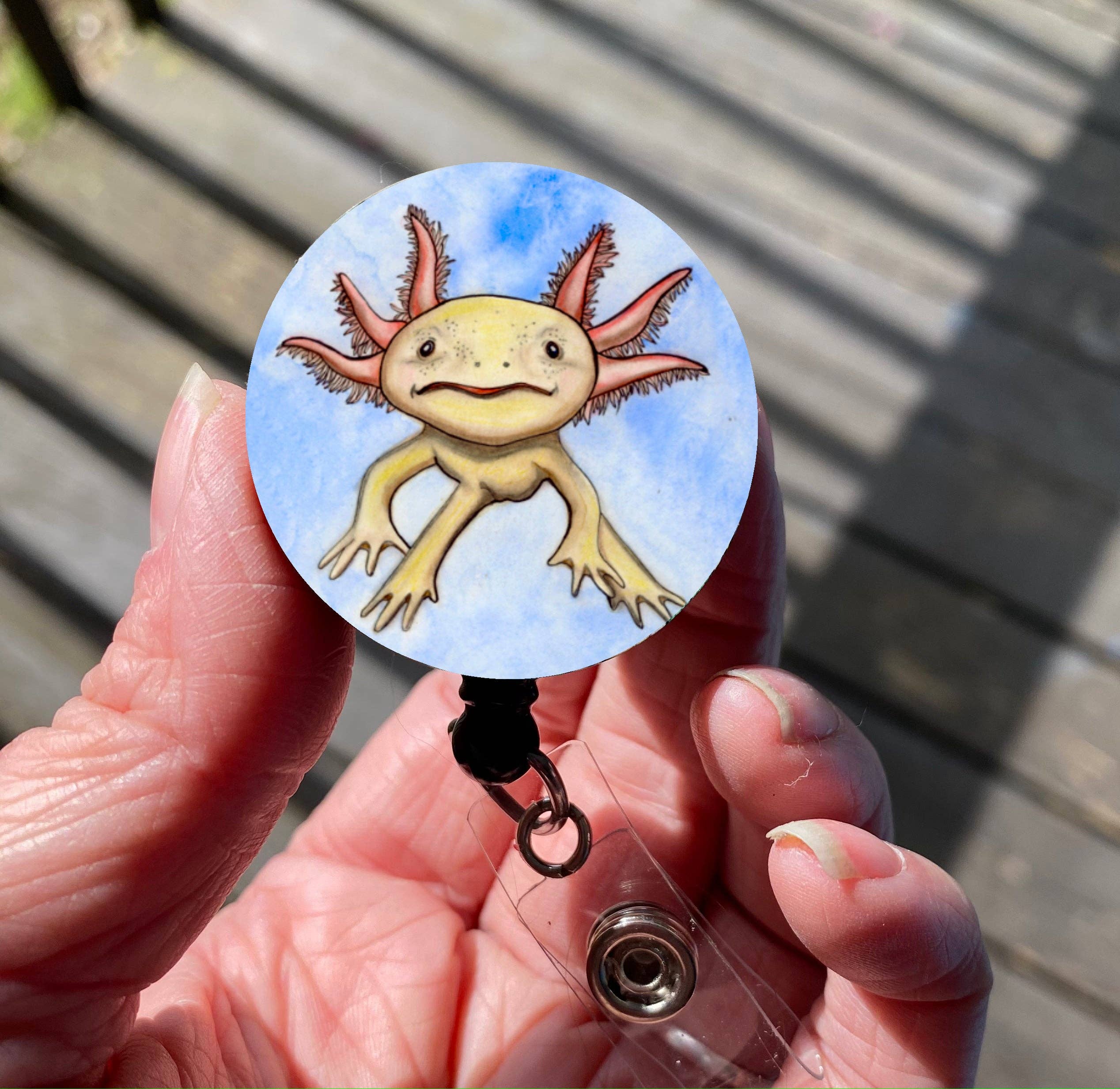 Wholesale Axolotl Cutie Retractable Badge Reel for your store - Faire