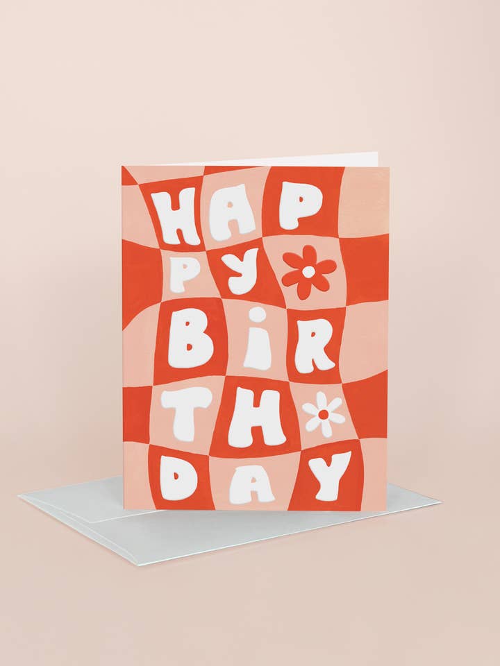 Checky Birthday Greeting Card for wholesale by Idlewild Co.