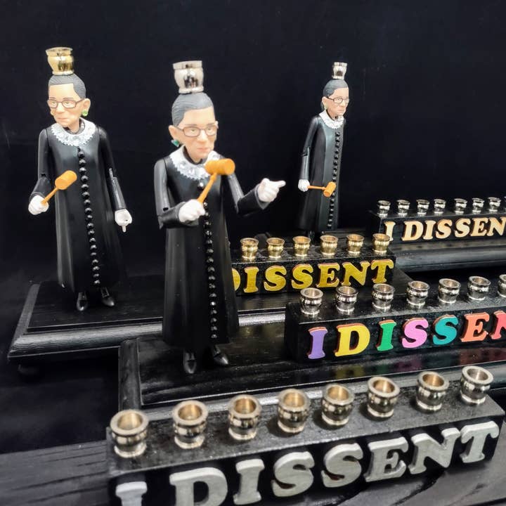 Eclectic Judaica - Wholesale Menorah - Ruth Bader Ginsburg I Dissent Menorah