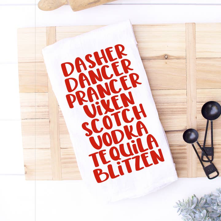 Torchon à main et à vaisselle Funny Christmas Reindeer Holiday pour la vente par Designing Moments