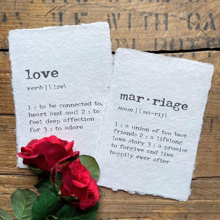 Alison Rose Vintage - Wholesale Art Print - marriage definition print on handmade paper5