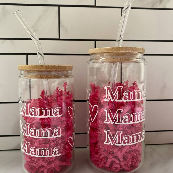 Mama with Hearts Glass Cup for wholesale by Self-ish Lounge