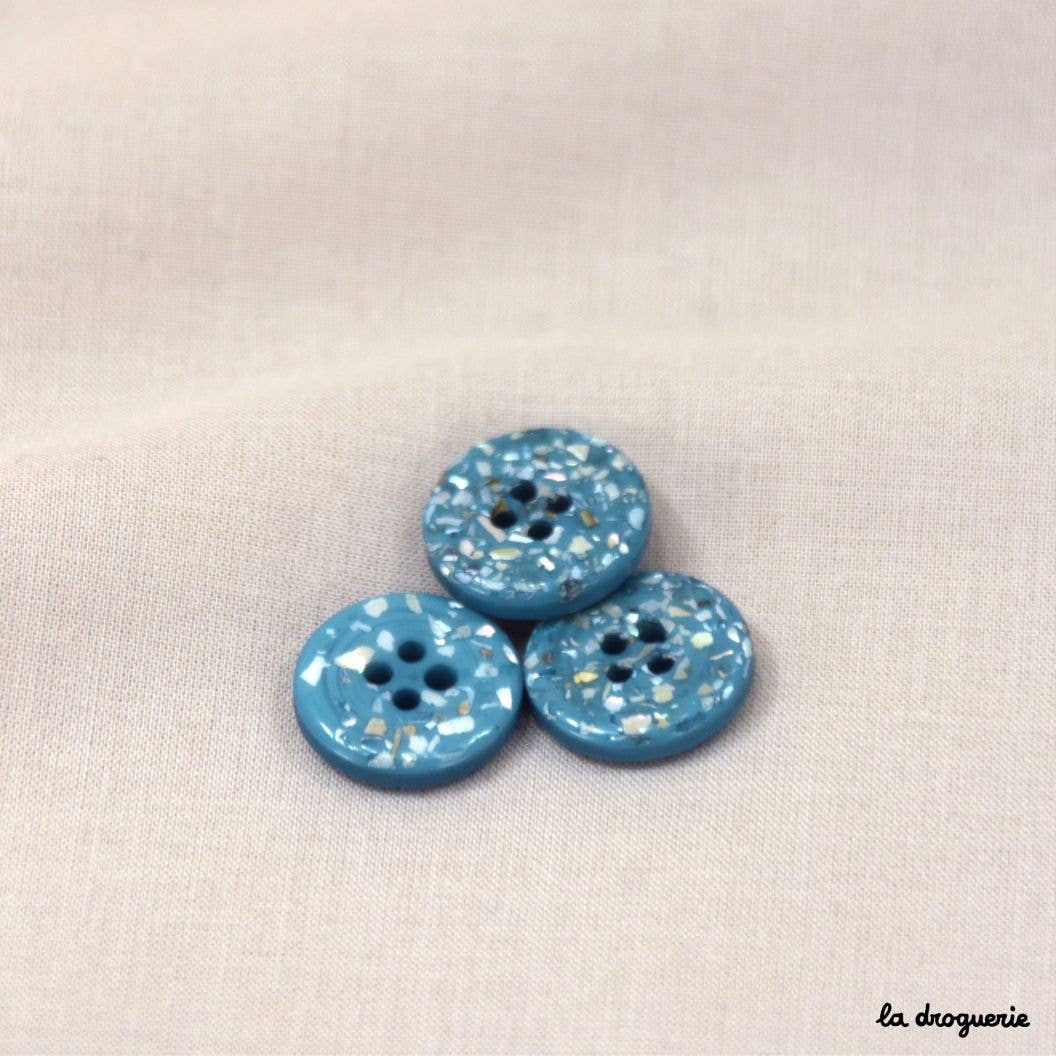 LA DROGUERIE - Wholesale Sewing Button/Snap - "Pretty Pebbles" Button 15 mm - Button 15 mm5