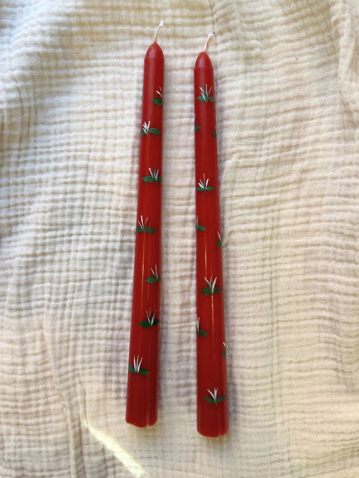 Handmålade Liljekonvalj Röd - Set om 2 för wholesale av Studio E Bloom